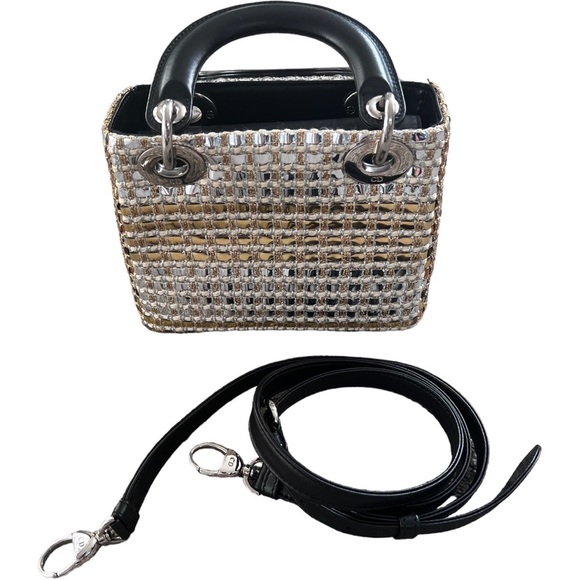 Micro Dior woven metallic lady dior bag - Picture 2 of 9